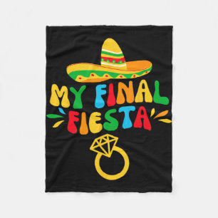 My Final Fiesta Bride Groovy Bachelorette Party Fleece Blanket