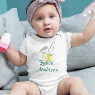 My First 1st Easter Cute personalised  Baby Bodysuit