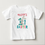 My First 1st Easter Personalised Name Baby T-Shirt<br><div class="desc">Cute bunny and Easter eggs design you can customised with your little one's name or delete the placeholder name by clicking on the "Personalise" button above. Makes a perfect baby shower gift at Easter</div>