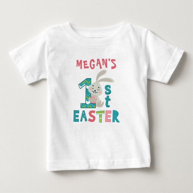 My First 1st Easter Personalised Name Baby T-Shirt (Front)