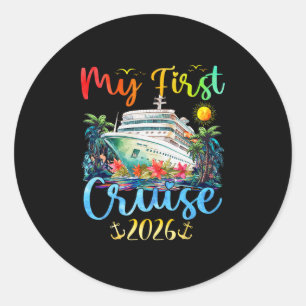 My First 2026 Cruise Trip Kids Vacation Matching F Classic Round Sticker