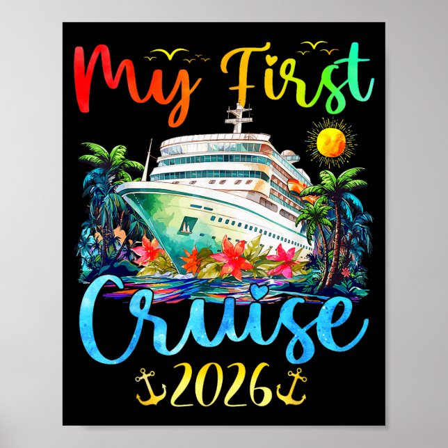My First 2026 Cruise Trip Kids Vacation Matching F Poster (Front)