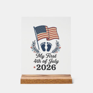 My First 4th of July 2026 Baby Vintage Patriotic S Acrylic Sign