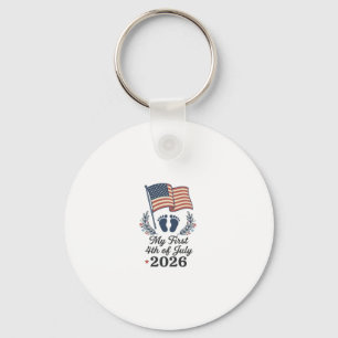 My First 4th of July 2026 Baby Vintage Patriotic S Key Ring