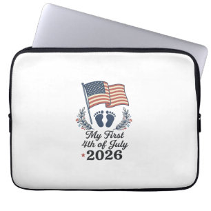 My First 4th of July 2026 Baby Vintage Patriotic S Laptop Sleeve