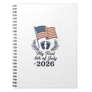 My First 4th of July 2026 Baby Vintage Patriotic S Notebook