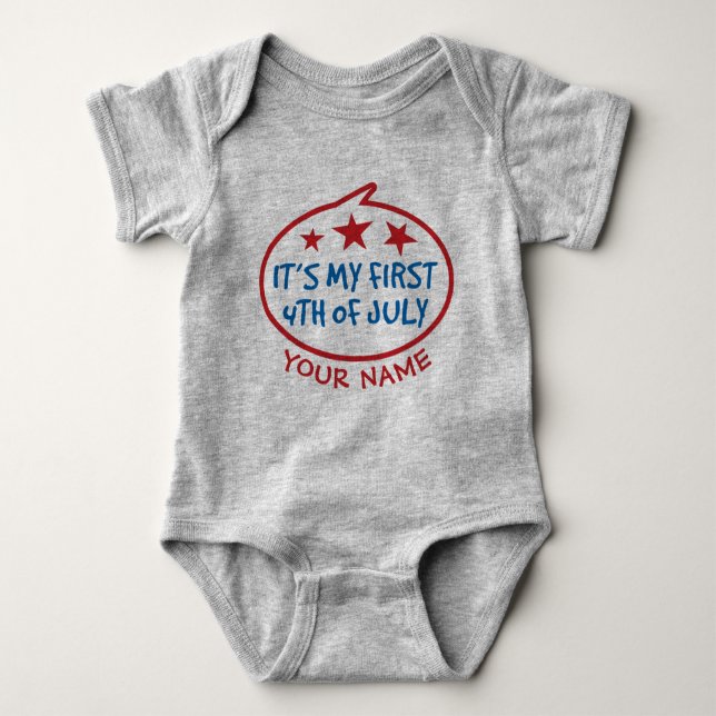 My First 4th of July Baby Bodysuit (Front)