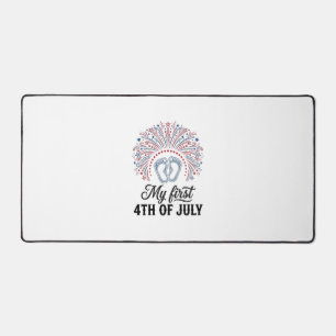 My First 4th of July Baby Feet Patriotic Shirt Des Desk Mat