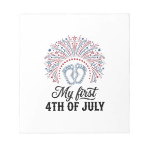 My First 4th of July Baby Feet Patriotic Shirt Des Notepad