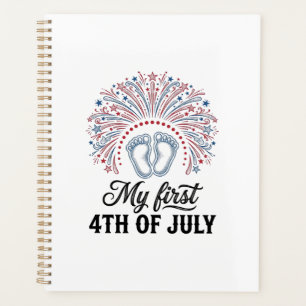 My First 4th of July Baby Feet Patriotic Shirt Des Planner