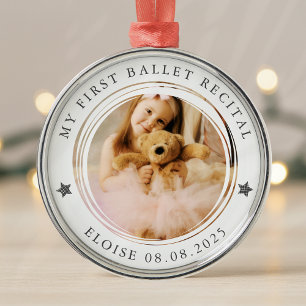 My First Ballet Recital Milestone Photo Keepsake Metal Ornament