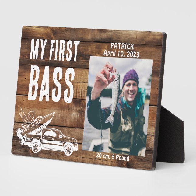 My First Bass Photo Gift Plaque (Side)