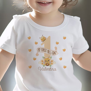 "my first bee day" cute 1st birthday shirt w/ name