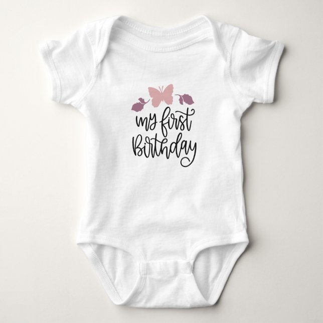My First Birthday Baby Baby Bodysuit (Front)