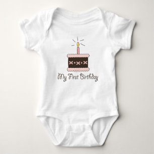 My First Birthday Cake Girl Baby Bodysuit