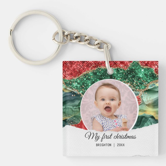 My first birthday christmas  key ring (Front)