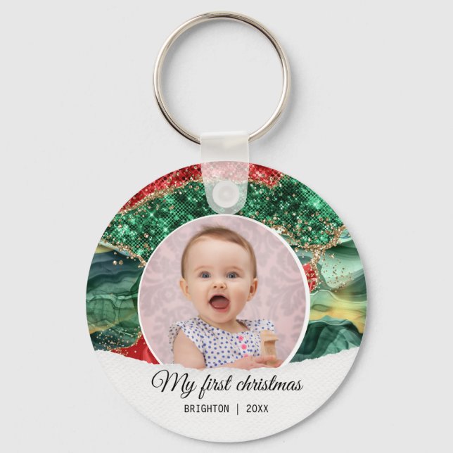 My first birthday christmas  key ring (Front)