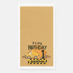 My First Birthday Dump Truck Napkin