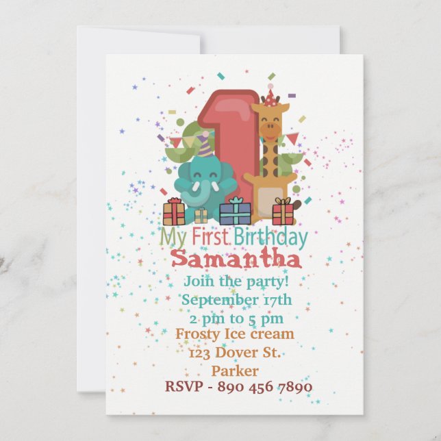 My First Birthday Invitation (Front)