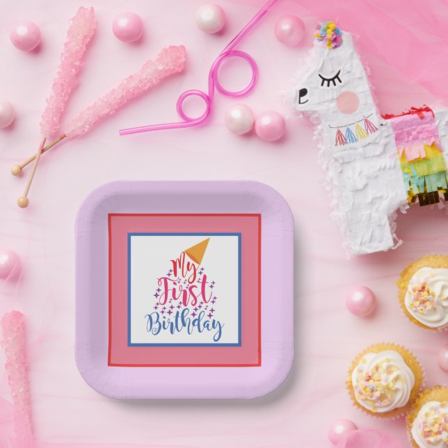 My First Birthday Party  Paper Plate (Party)