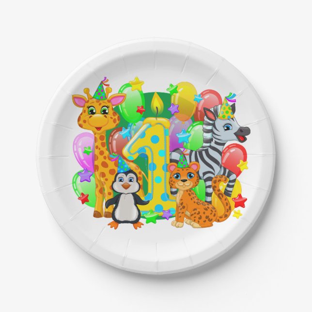 My First Birthday Party Paper Plates (Front)