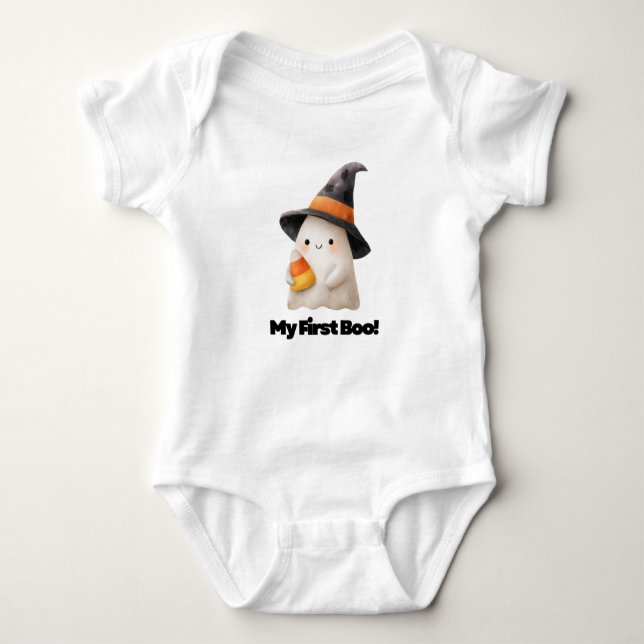 My First Boo! – Cute Ghost Halloween Bodysuit for  (Front)