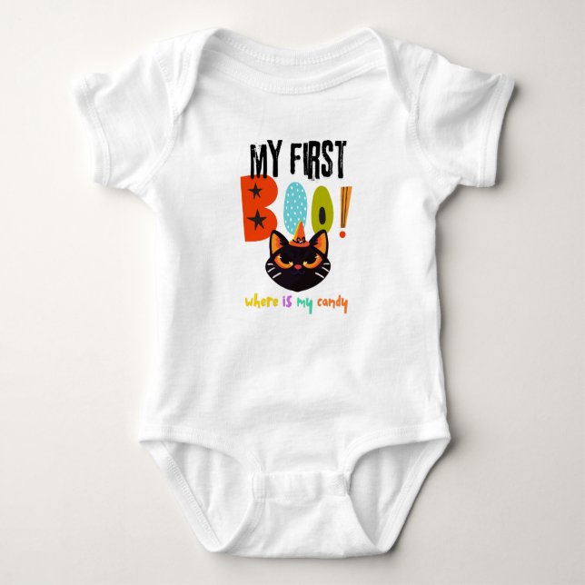 My First Boo! Halloween Baby Costume Baby Bodysuit (Front)