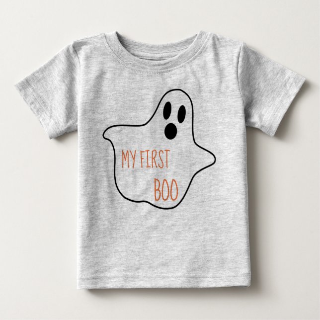My First Boo Halloween Design Baby T-Shirt (Front)