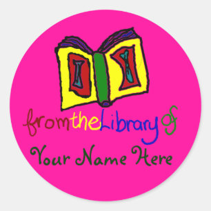 My First Bookplate - Hot Pink Classic Round Sticker