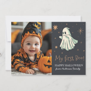 My first bu Ghost baby photo halloween Invitation