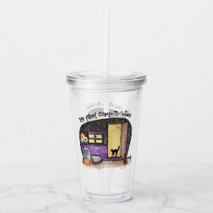 My First Camp-O-Ween – Spooky Black Cat Acrylic Tumbler