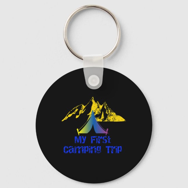 My First Camping Trip Adventure Hiking Camp Tent  Key Ring (Front)
