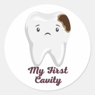 My First Cavity Tooth  Classic Round Sticker