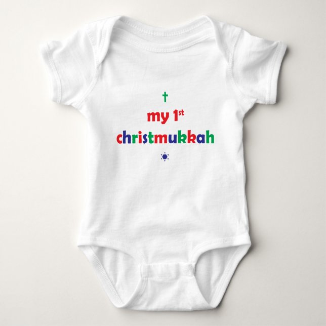 my first chistmukkah baby bodysuit (Front)