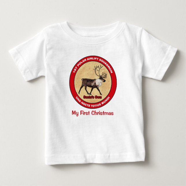 My First Christmas - 1st Polar Airlift Squadron Baby T-Shirt (Front)