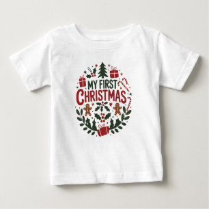 My First Christmas 1st Xmas Family Matching Baby Baby T-Shirt