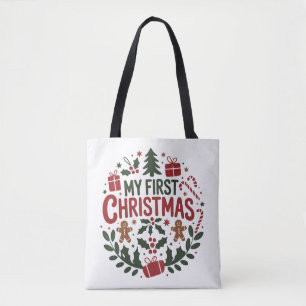My First Christmas 1st Xmas Family Matching Baby Tote Bag