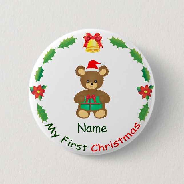 My First Christmas 6 Cm Round Badge (Front)