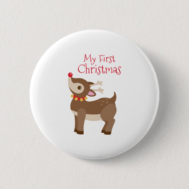 My First Christmas 6 Cm Round Badge (Front)