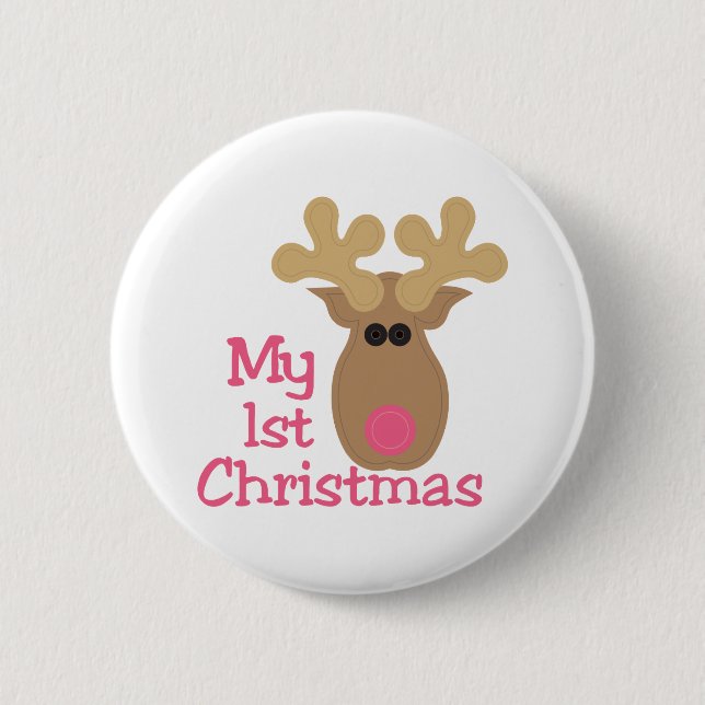 My First Christmas 6 Cm Round Badge (Front)