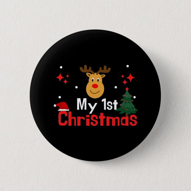 My First Christmas 6 Cm Round Badge (Front)