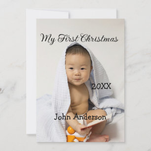 My first Christmas add baby name date year photo s Invitation