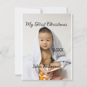 My first Christmas add baby name date year photo s Postcard