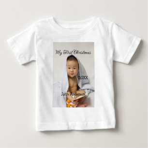 My first Christmas add baby name date year photo s T-Shirt