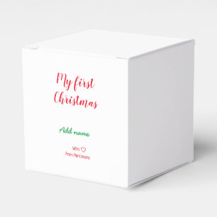 My first Christmas add name family name with love  Favour Box
