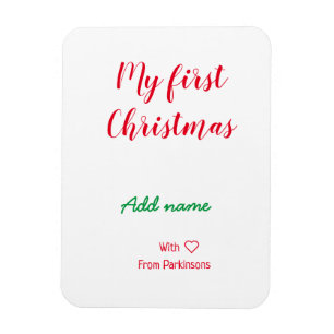 My first Christmas add name family name with love  Magnet
