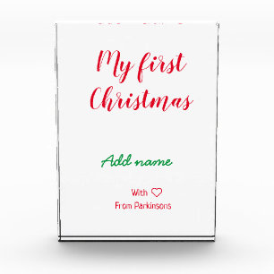 My first Christmas add name family name with love Photo Block