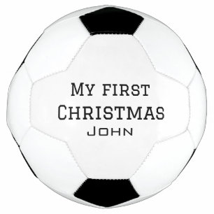 My first Christmas add name masculine men text sim Soccer Ball