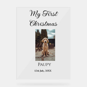 My first Christmas add pet name dog cat year photo Acrylic Sign