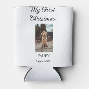 My first Christmas add pet name dog cat year photo Can Cooler